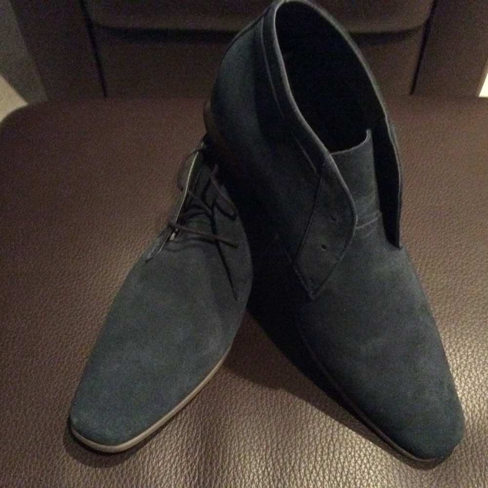 Blue Suede Calvin Klein Boots